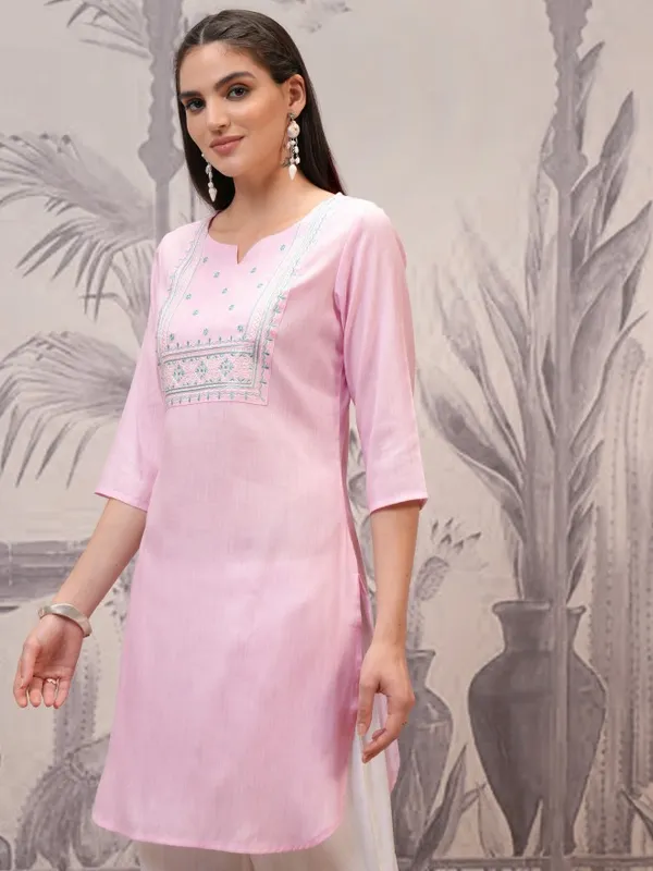 Vishudh Women Pink Embroidered Tunics