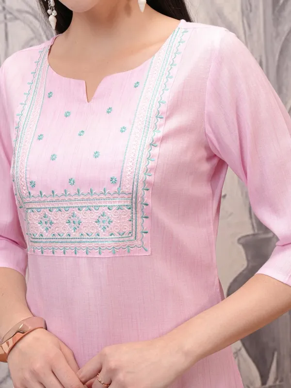  Vishudh Women Pink Embroidered Tunics
