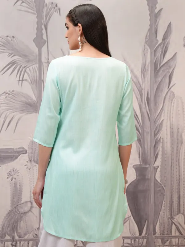 Round Neck Embroidered Tunic