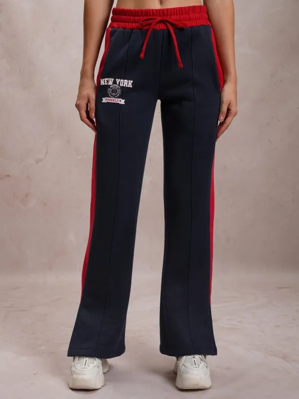  Tokyo Talkies Women Navy Blue Bootcut Track Pants