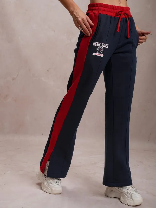  Tokyo Talkies Women Navy Blue Bootcut Track Pants