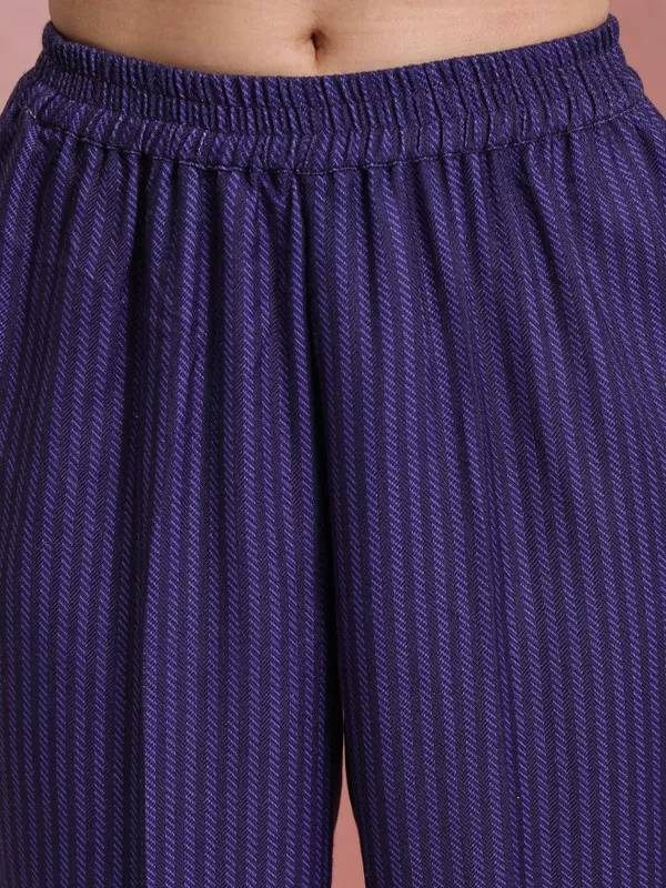  Vishudh Women Purple Solid Kurta Sets