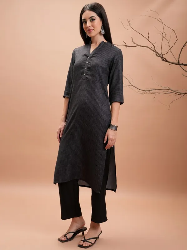  Vishudh  Women Black Printed Kurta Sets