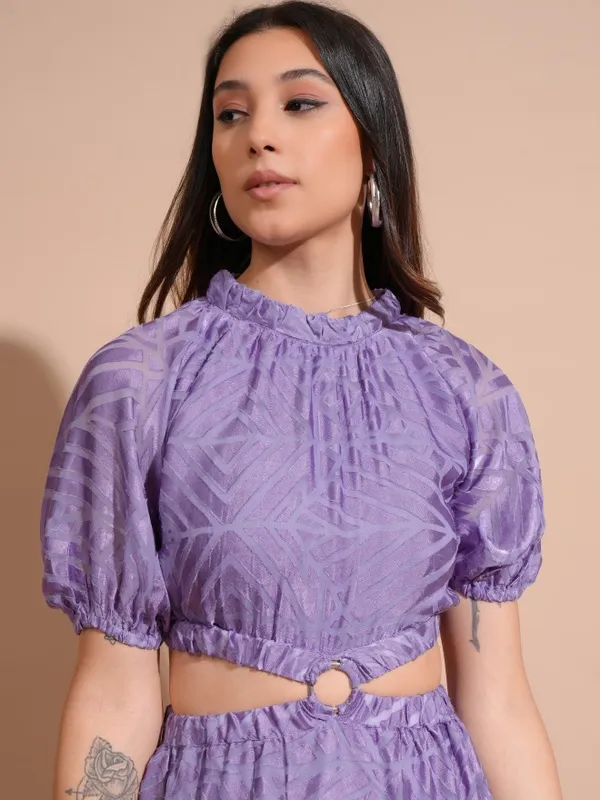 Tokyo Talkies Women Purple Printed Maxi Dress