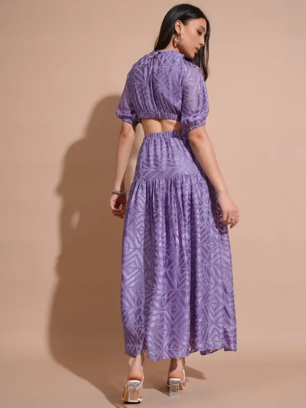 Tokyo Talkies Women Purple Printed Maxi Dress