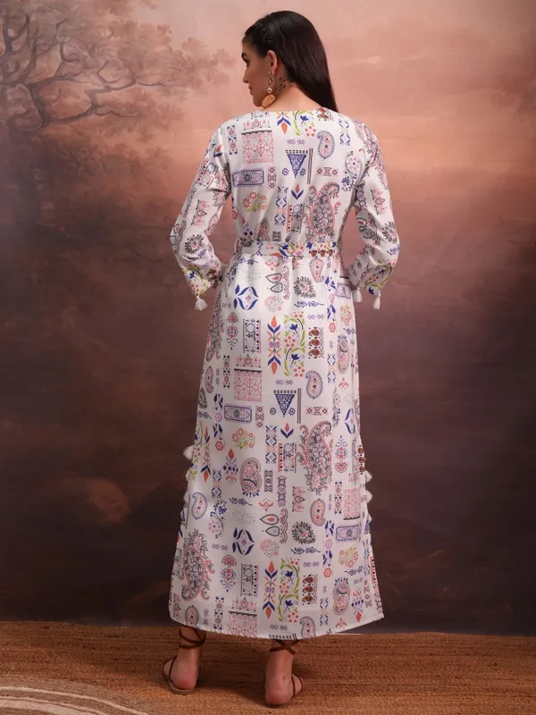  Vishudh Women White Printed A-Line Dresses