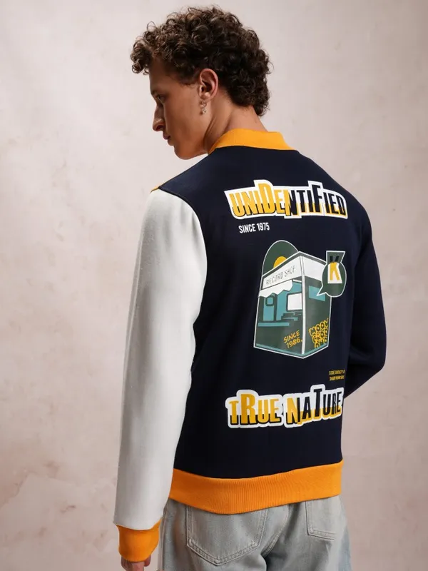 Men Printed Bomber Jacket