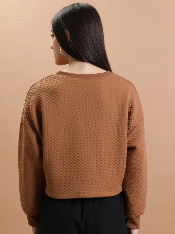 Women Self Design Sweatshirts