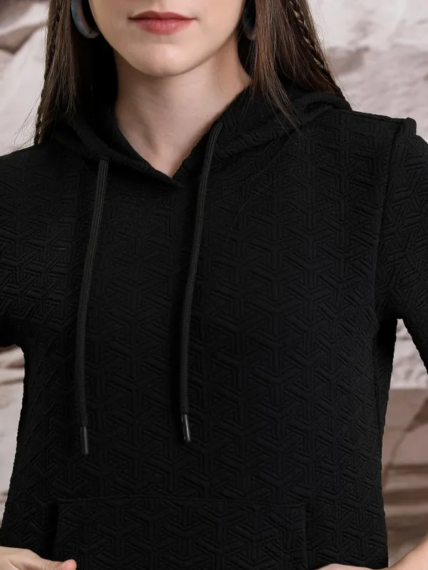 Women Self Design Sweatshirt