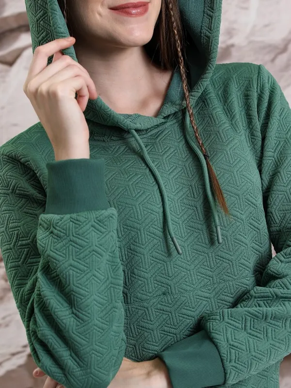 Women Self Design Sweatshirt