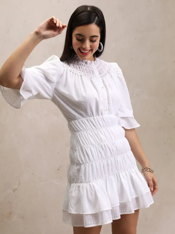 Checked Fit And Flare Dress