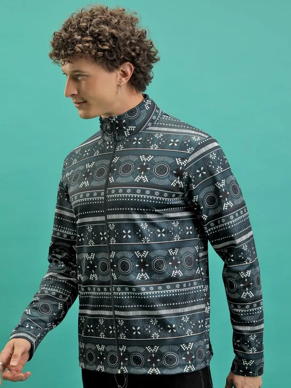  Highlander Men Teal High Neck Pullover Sweatshirts