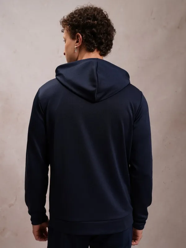 Highlander Men Navy Blue Solid Open Front Jacket