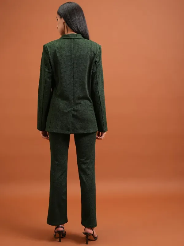Tokyo Talkies Women Green Blazer With Trouser