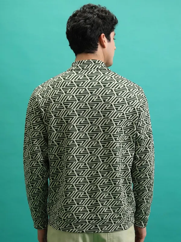  HIGHLANDER Men Green High Neck Pullover Sweatshirts