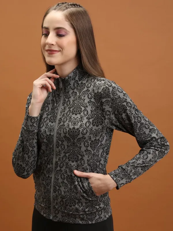  Tokyo Talkies Women Grey Open Front Jacket Jackets