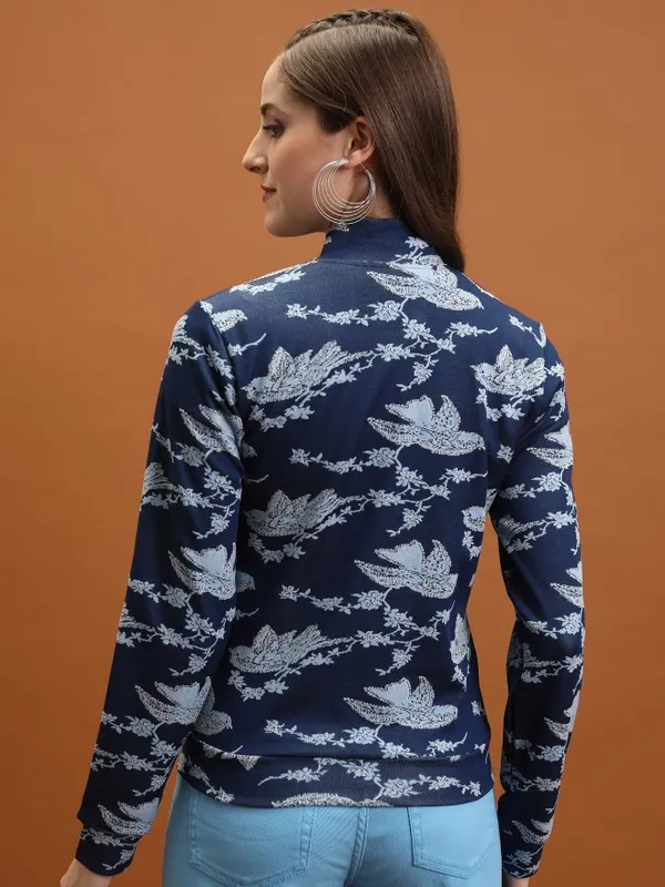  Tokyo Talkies Women Blue Open Front Jacket Jackets