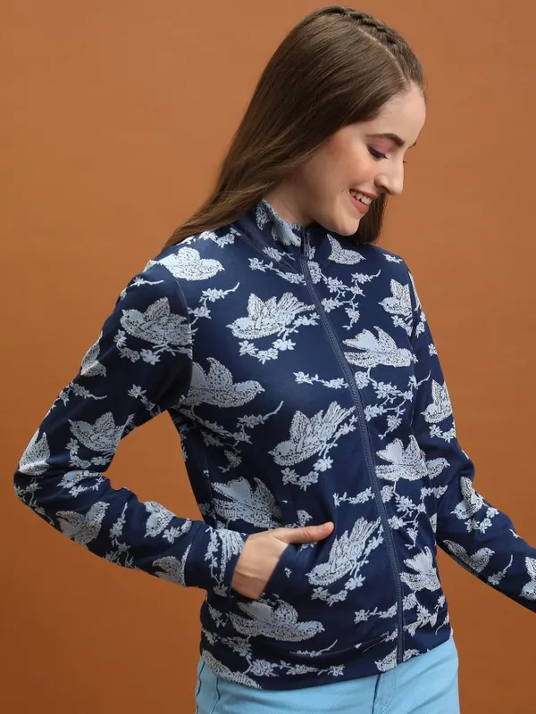  Tokyo Talkies Women Blue Open Front Jacket Jackets