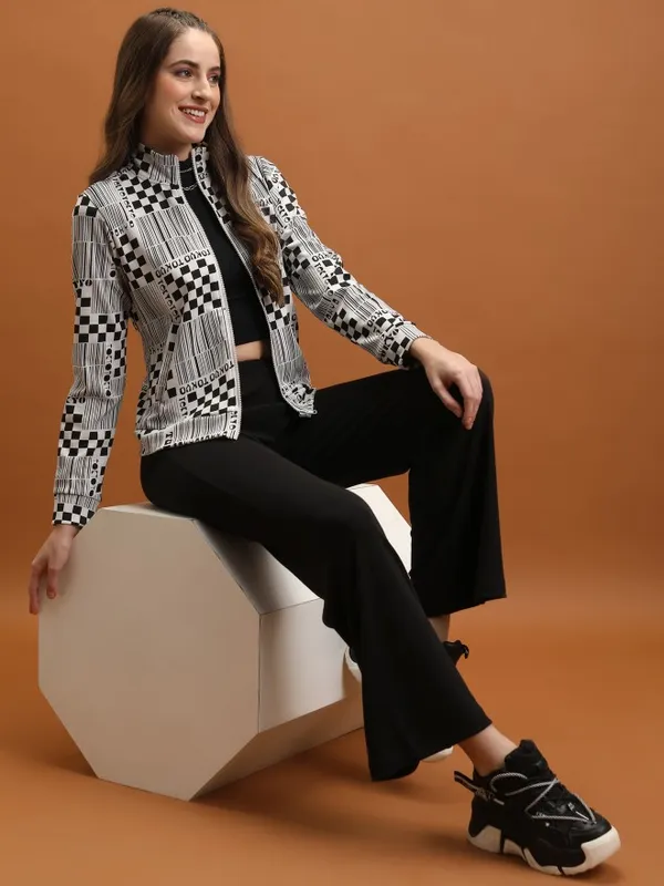 Women Self Design Jacket