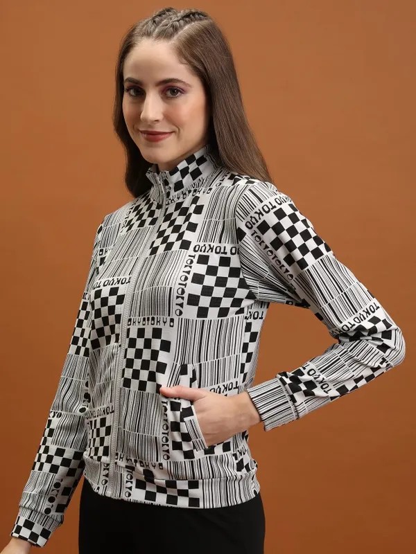 Women Self Design Jacket