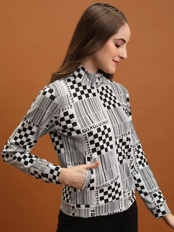 Women Self Design Jacket