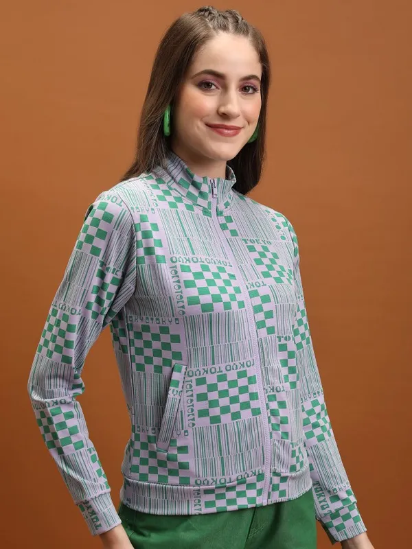 Women Self Design Jacket