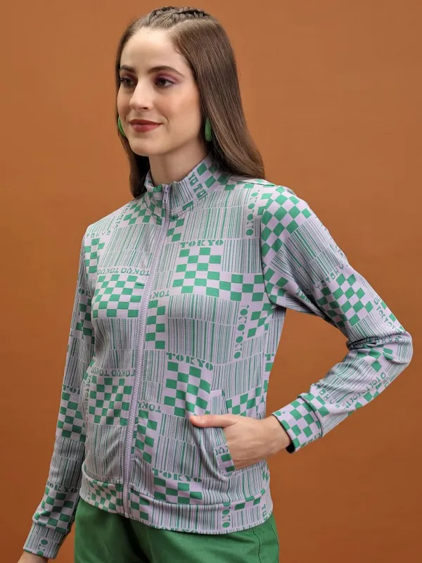 Tokyo Talkies Women Lavender Open Front Jacket