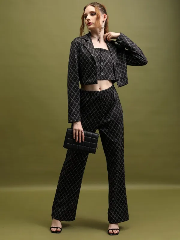 Tokyo Talkies Women Black Top With Trouser