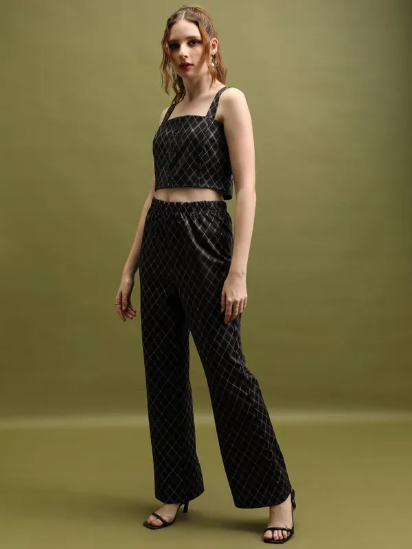 Tokyo Talkies Women Black Top With Trouser