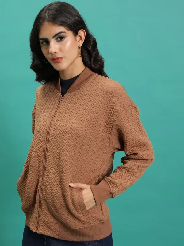 Women Self Design Jacket