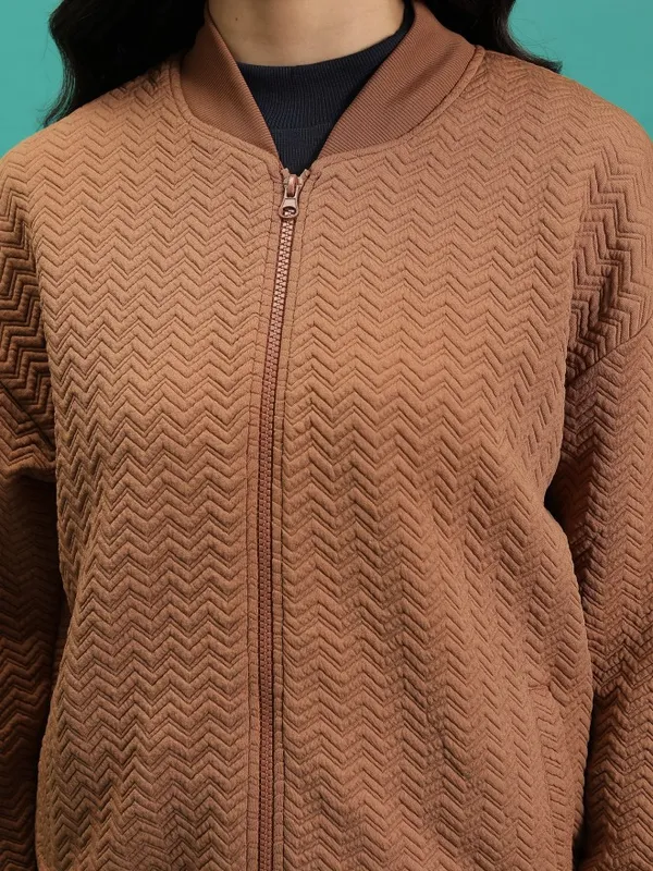 Women Self Design Jacket