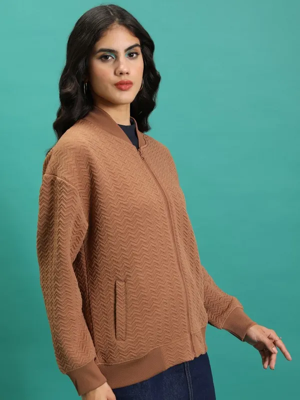 Women Self Design Jacket