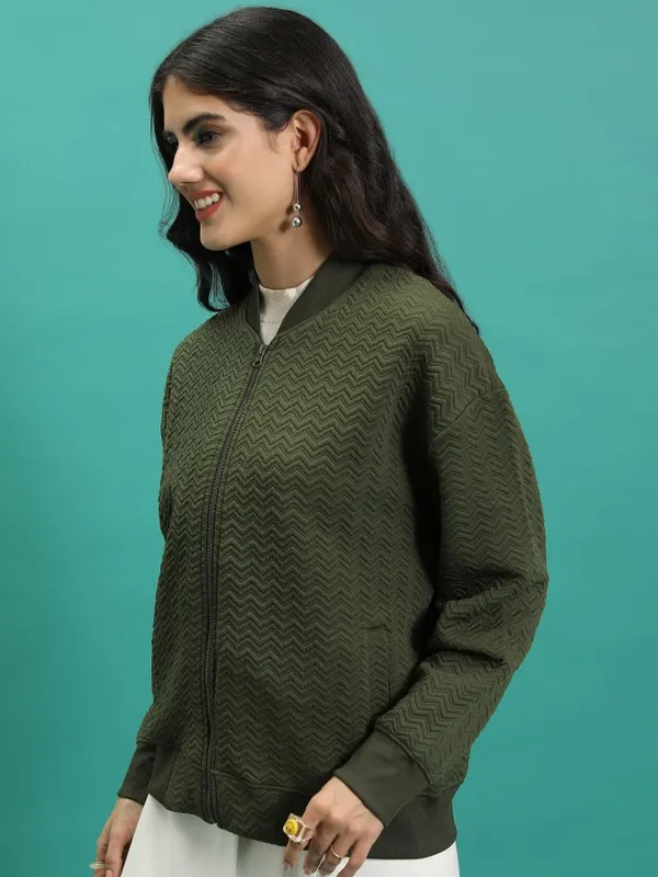 Women Self Design Jacket