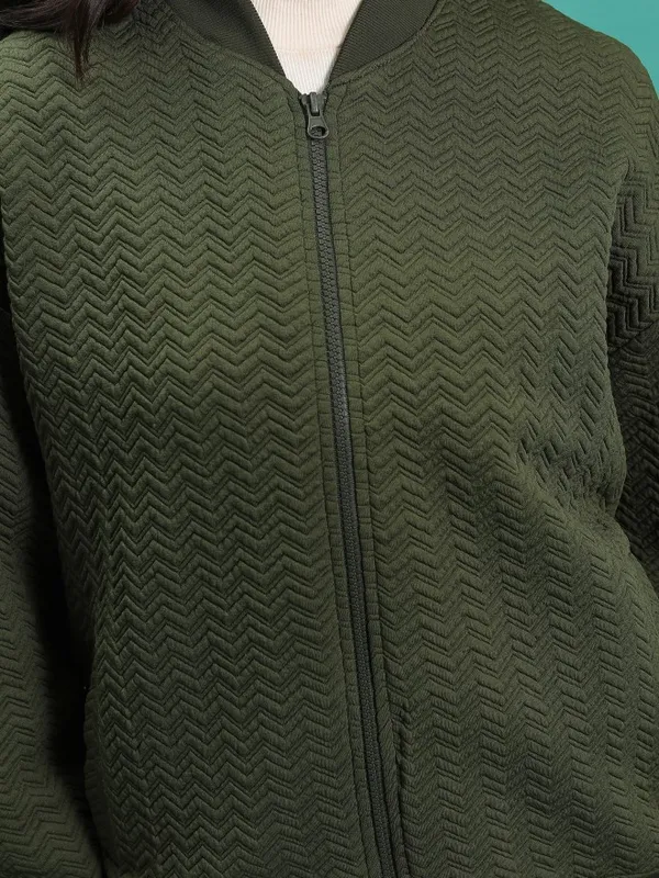 Women Self Design Jacket