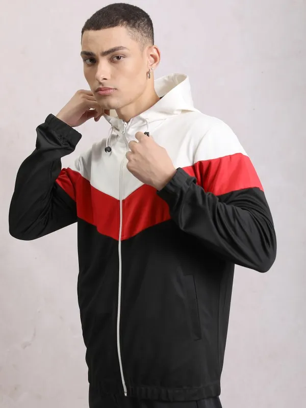  Highlander Men Black Hood Front-Open Sweatshirts