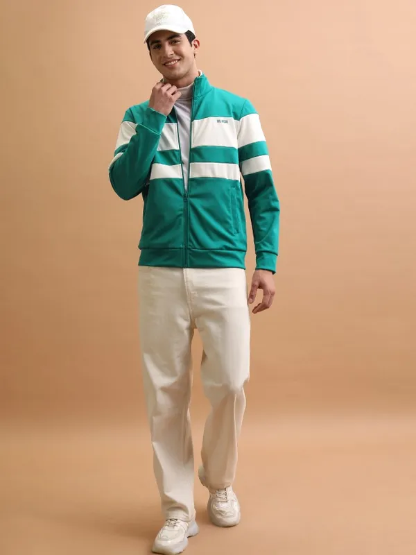 Men Colourblocked Front Jacket