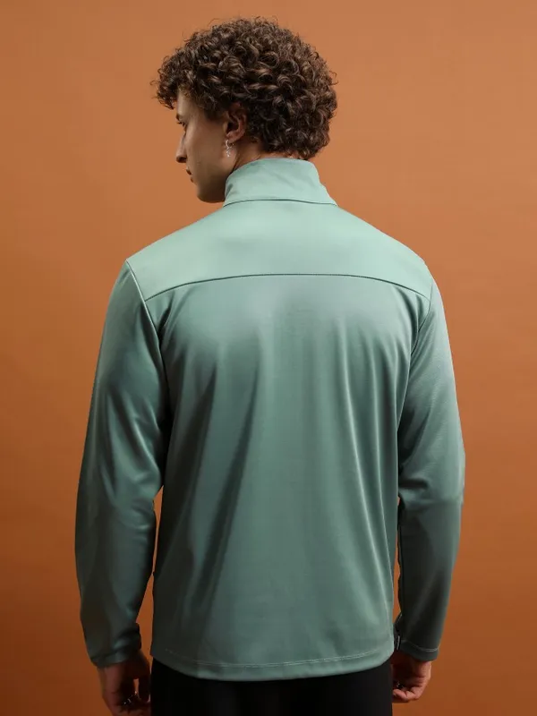 Highlander Men Green Solid Open Front Jacket