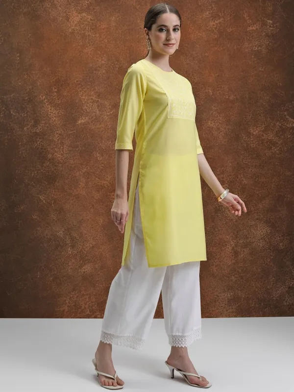 Embroidered Straight Kurta