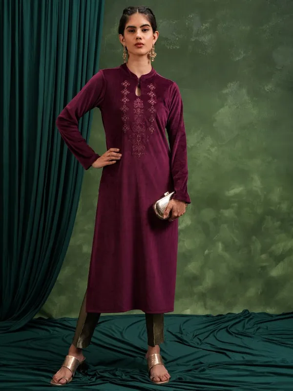 Embroidered Straight Kurta