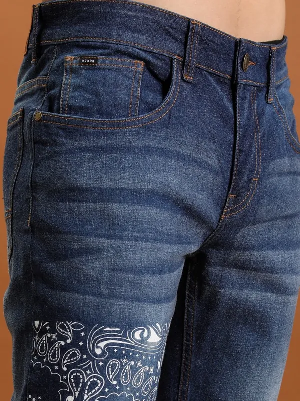 Highlander Men Blue Slim Fit Slash Knee Jeans