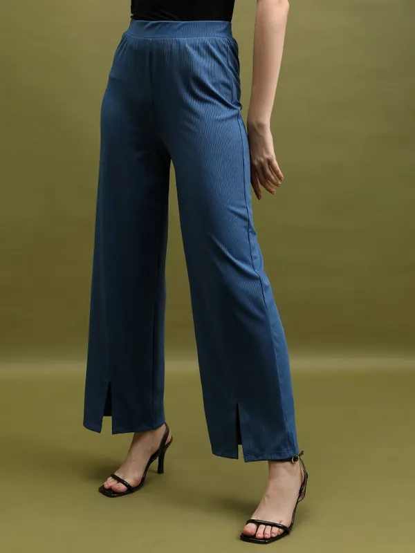 Solid Flared Bootcut Trousers