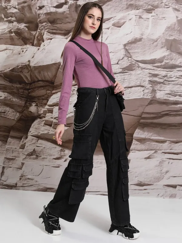  Tokyo Talkies Women Mauve Solid Fitted Tops