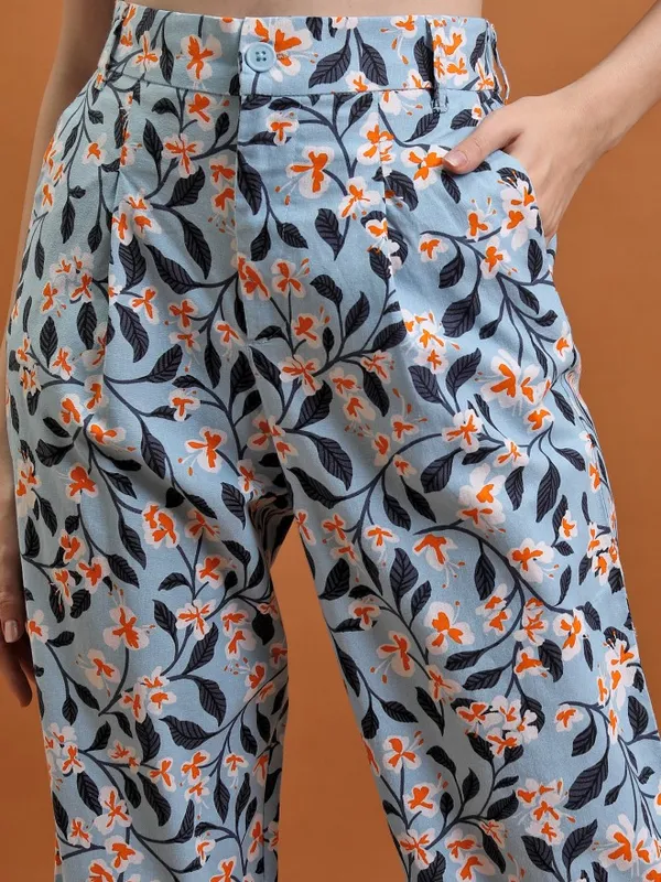 Printed Regular Fit Casual Trouser