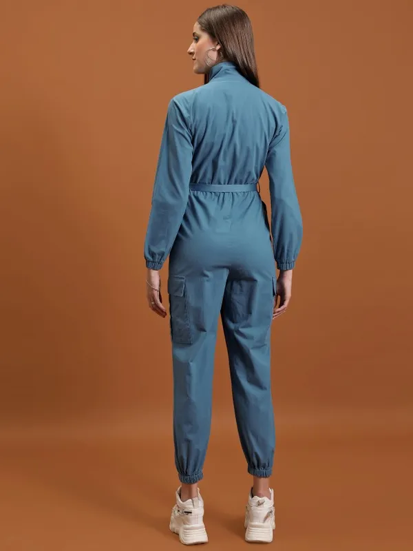  Tokyo Talkies Women Blue Solid Jumpsuits