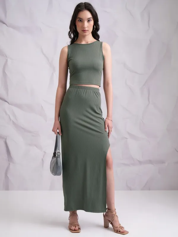  Tokyo Talkies Women Olive Co-Ords