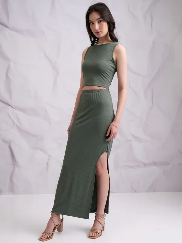  Tokyo Talkies Women Olive Co-Ords