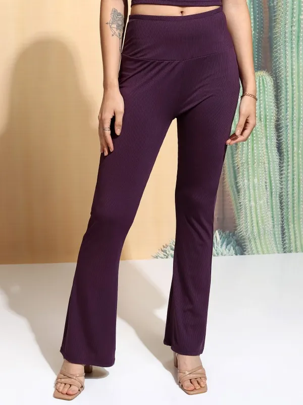 Tokyo Talkies Women Purple Top With Trouser