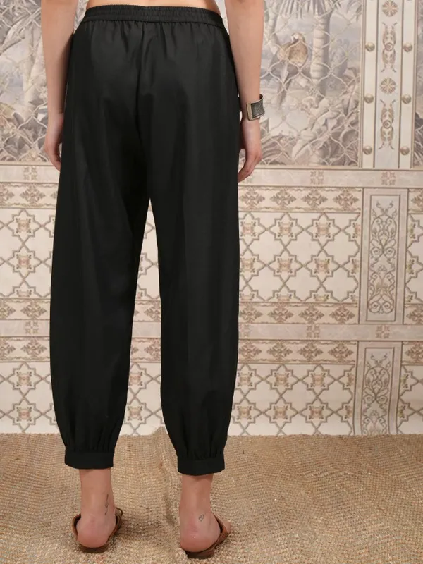  Vishudh Women Black Regular Fit Trousers