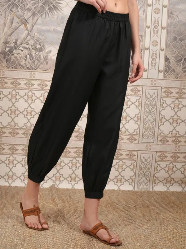  Vishudh Women Black Regular Fit Trousers