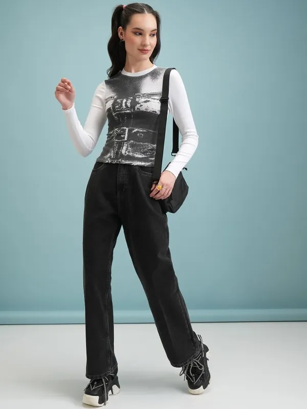 Printed Fitted Top